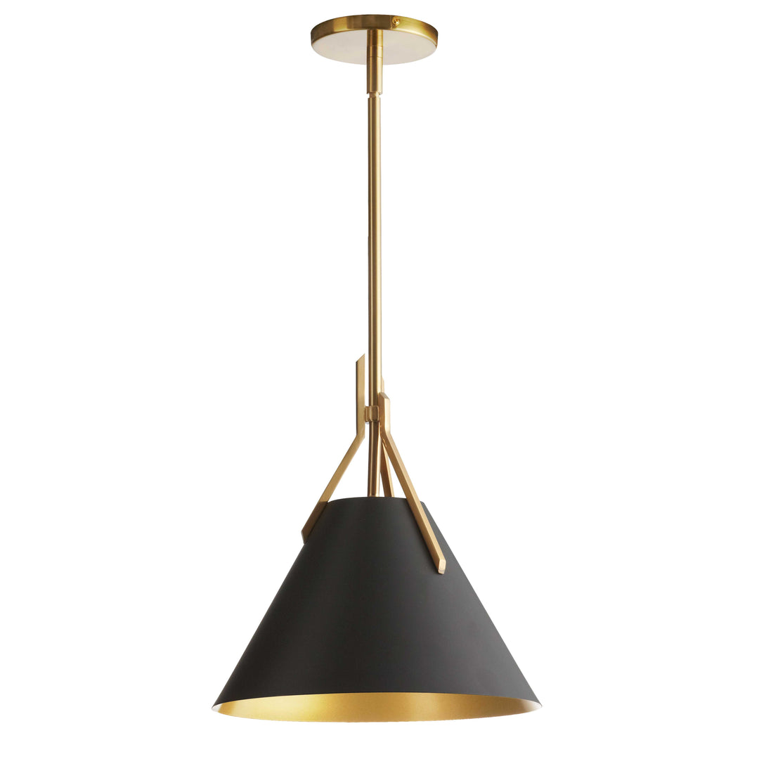 Dainolite 1 Light Incandescent Pendant, Aged Brass with Opal Glass