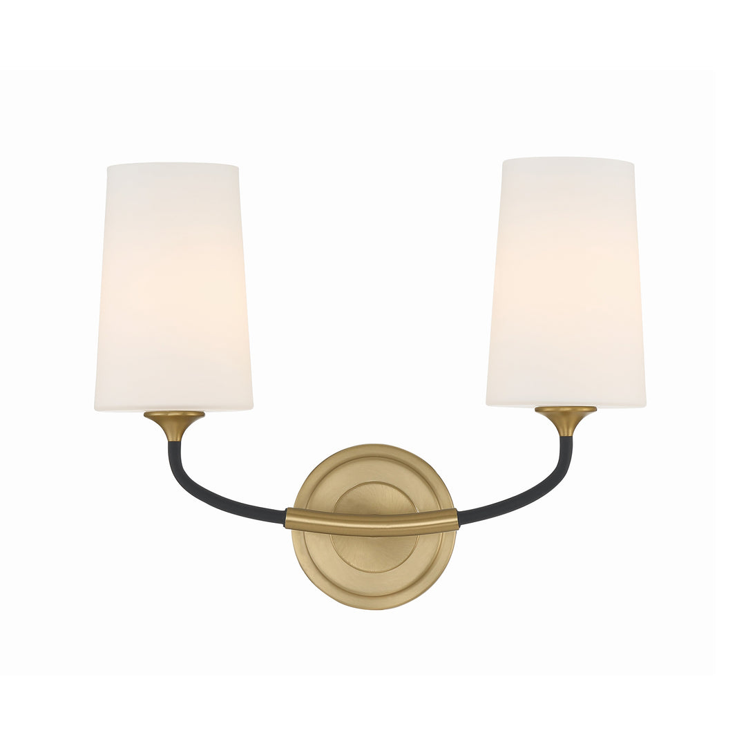 Niles 2 Light Black Forged + Modern Gold Sconce