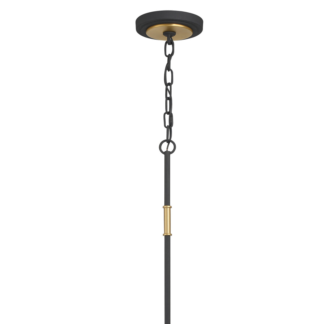 Crystorama Niles 4 Light Black Forged + Modern Gold Chandelier