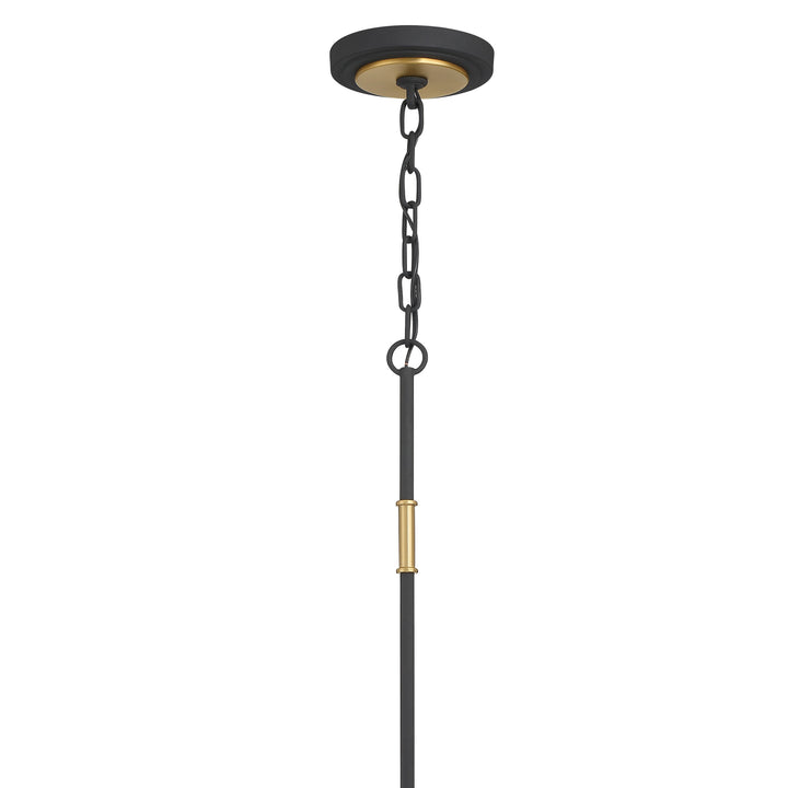 Crystorama Niles 4 Light Black Forged + Modern Gold Chandelier