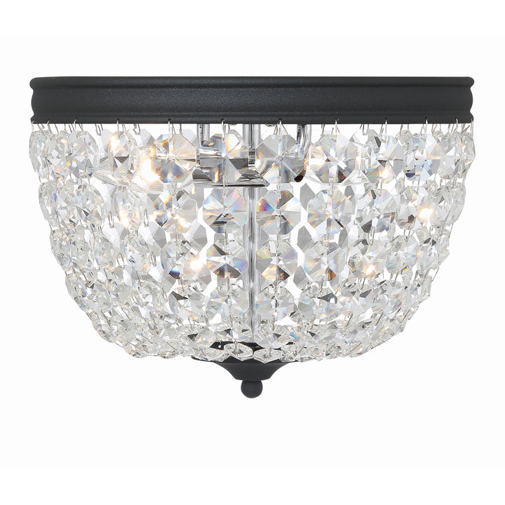 Crystorama Nola 2 Light Black Forged Flush Mount