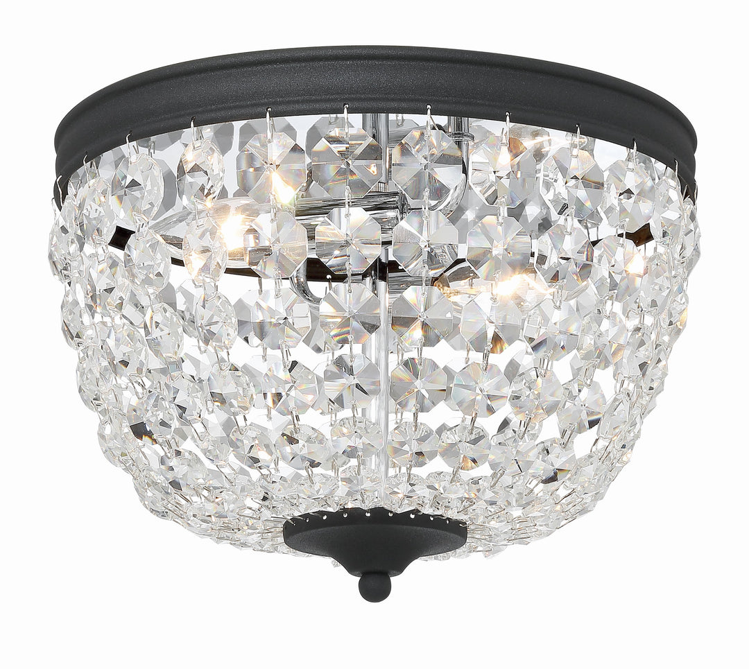 Crystorama Nola 2 Light Black Forged Flush Mount