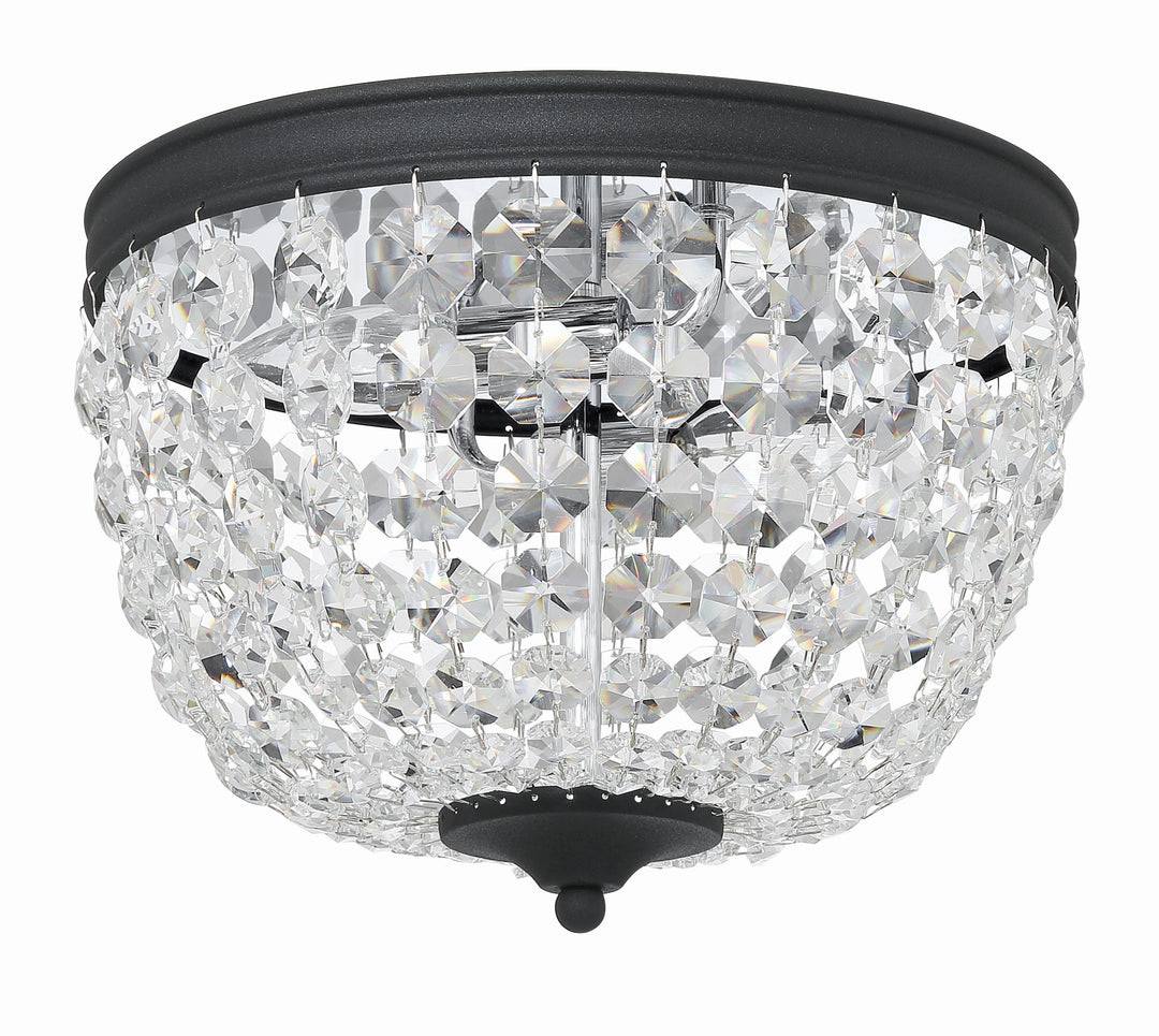 Crystorama Nola 2 Light Black Forged Flush Mount