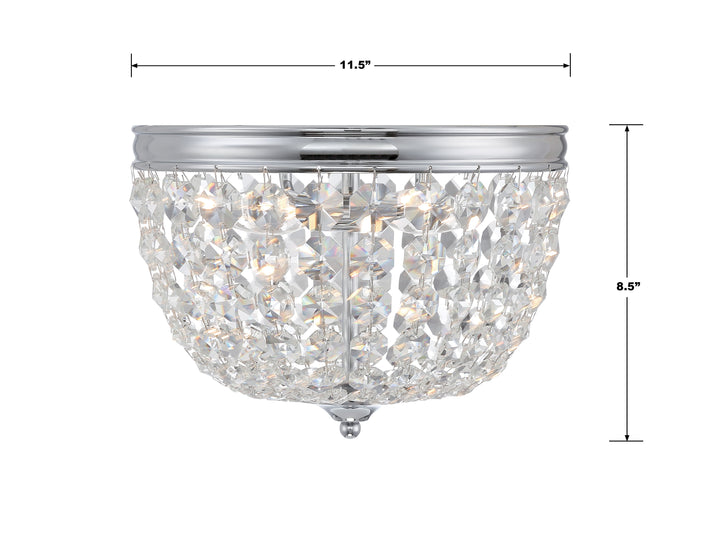 Crystorama Nola 2 Light Black Forged Flush Mount