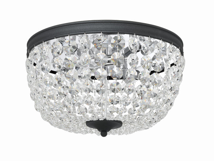 Crystorama Nola 3 Light Black Forged Flush Mount