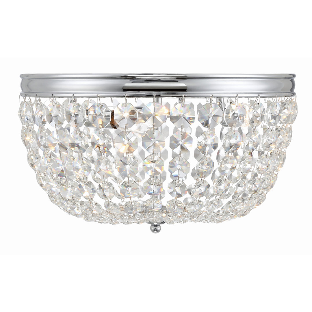 Crystorama Nola 3 Light Black Forged Flush Mount