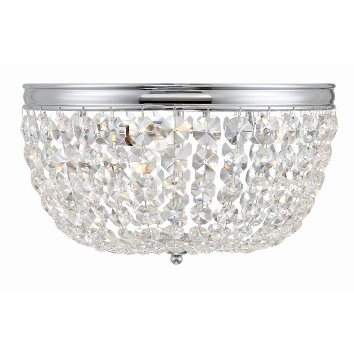 Crystorama Nola 3 Light Black Forged Flush Mount