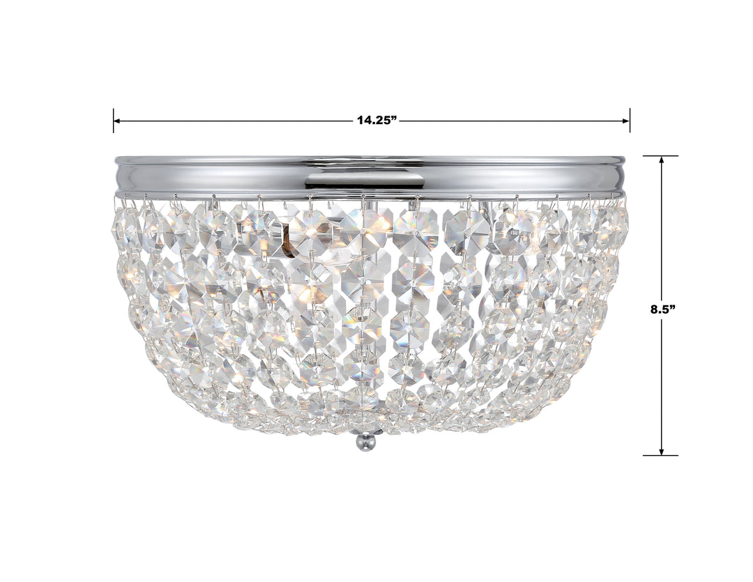 Crystorama Nola 3 Light Black Forged Flush Mount