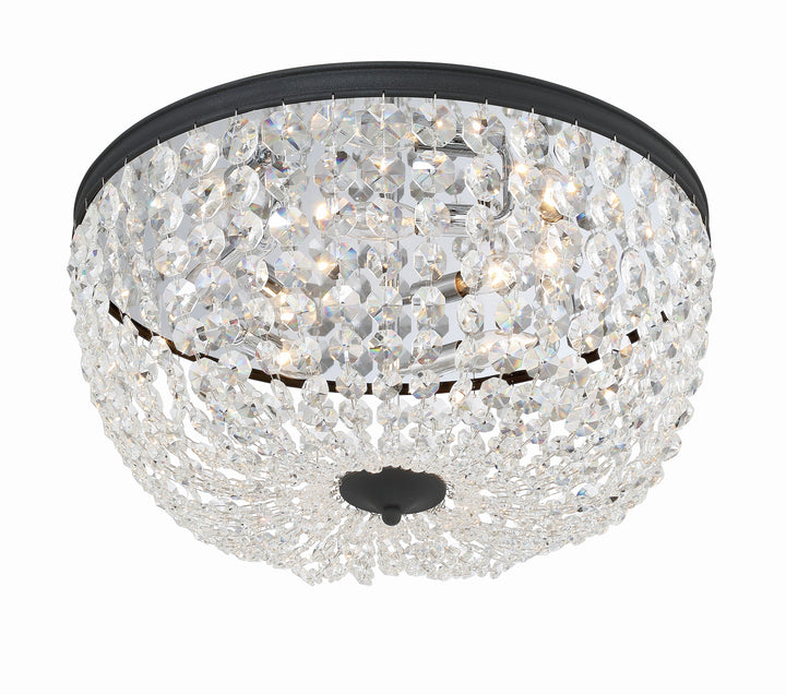 Crystorama Nola 5 Light Black Forged Flush Mount