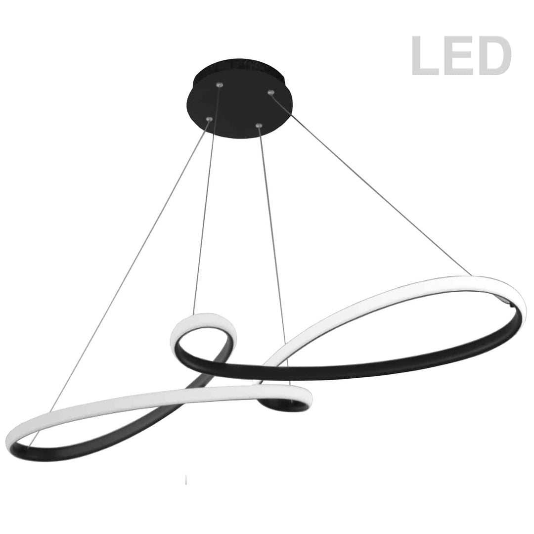 Dainolite 50W LED Horizontal Pendant, Matte Black with White Silicone Diffuser