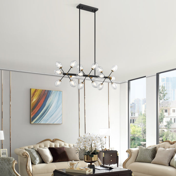 Nodus Crystal Rectangular Chandelier // 18 Lights