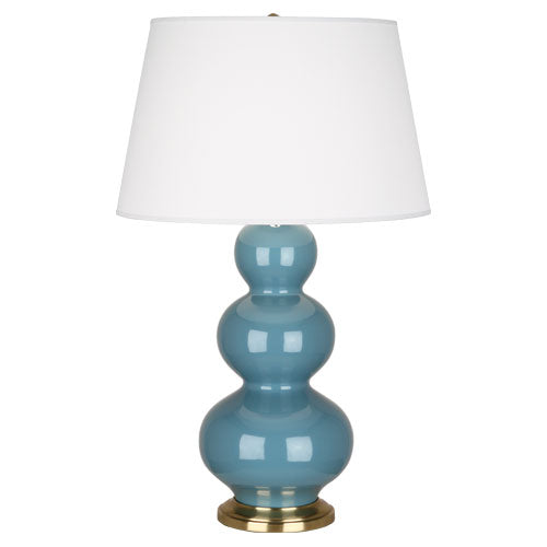 Steel Blue Triple Gourd Table Lamp-Style Number OB40X