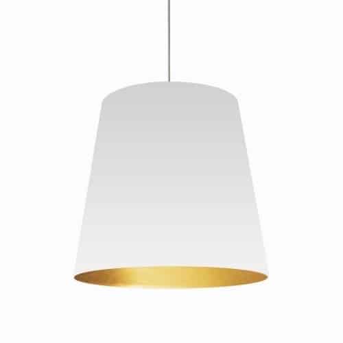 Dainolite 1 Light Tapered Drum Pendant with Black on Gold Shade