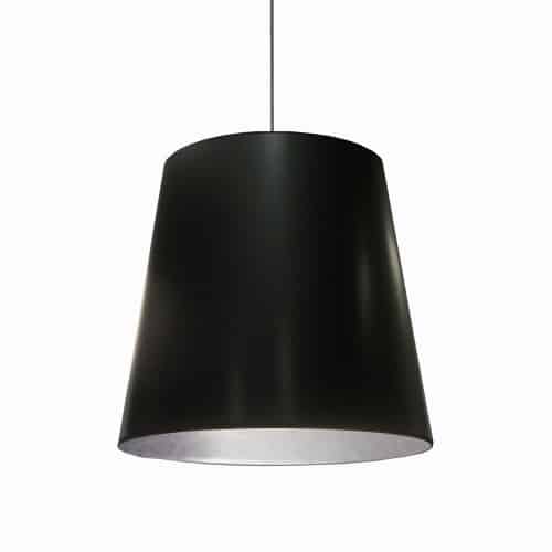 Dainolite 1 Light Tapered Drum Pendant with Black on Gold Shade