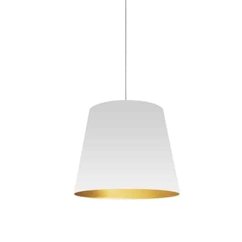 Dainolite 1 Light Tapered Drum Pendant with Black on Gold Shade