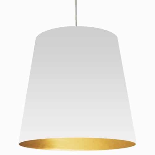 Dainolite 1 Light Tapered Drum Pendant with Black on Gold Shade