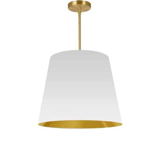 Dainolite 1 Light Oversized Drum Pendant Medium Black/Gold Shade