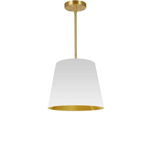 Dainolite 1 Light Oversized Drum Pendant Small Black/Gold Shade