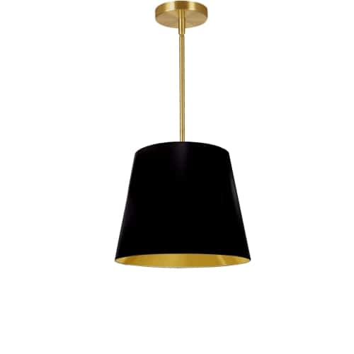 Dainolite 1 Light Oversized Drum Pendant Small Black/Gold Shade