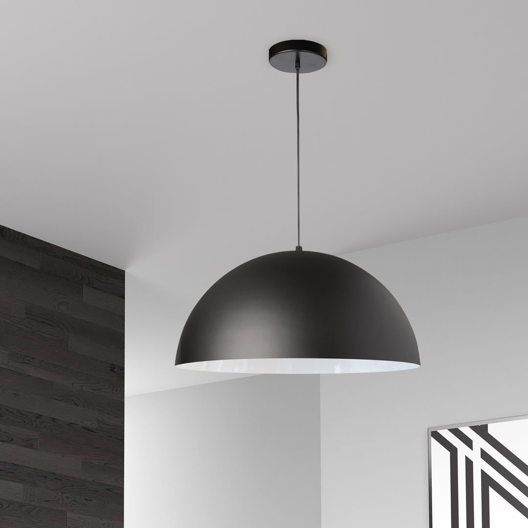 Dainolite 1 Light Incandescent Pendant, Matte Black