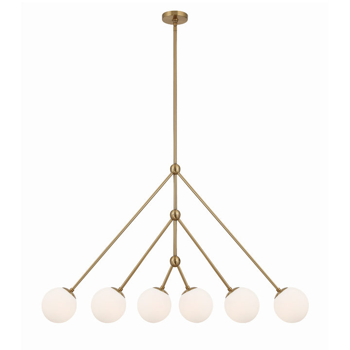 Omni 6 Light Aged Brass Chandelier