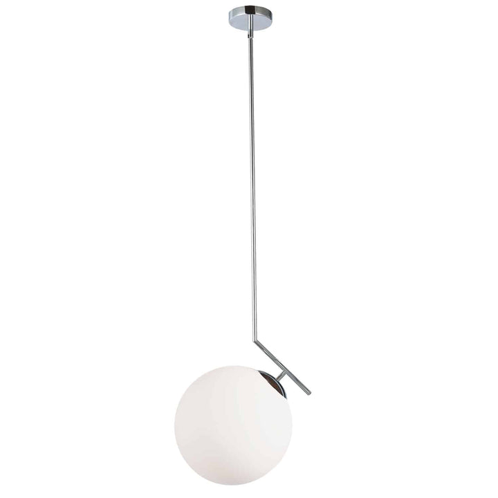 Dainolite 1 Light Incandescent Pendant, Matte Black with Opal Glass