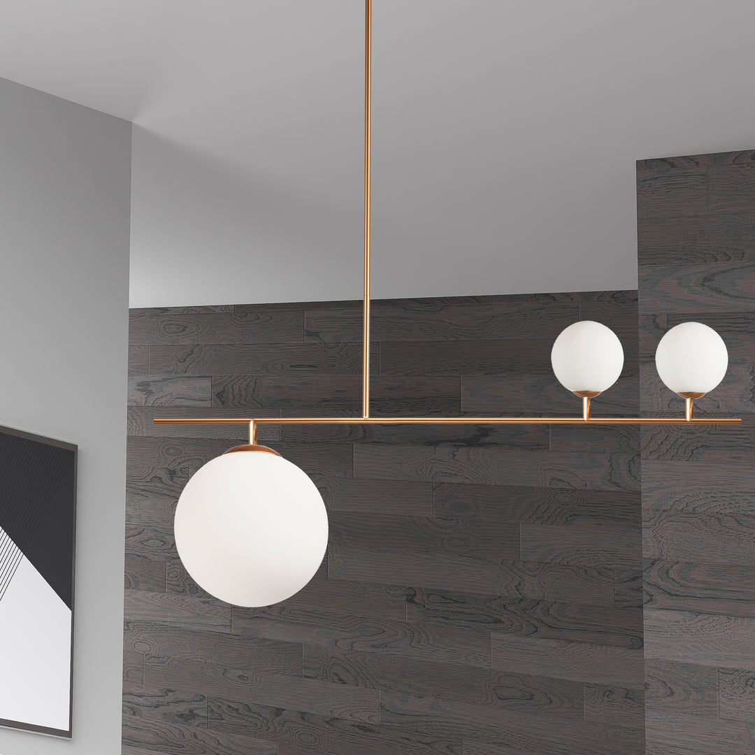 Dainolite 3 Light Incandescent Pendant, Matte Black with White Glass