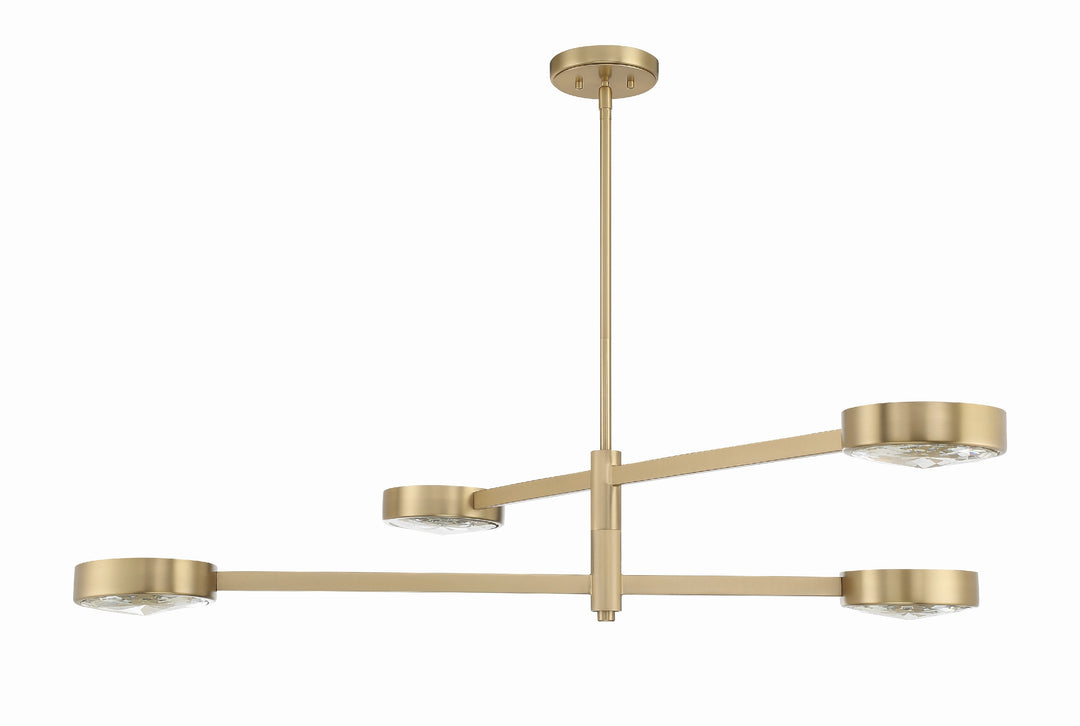 Crystorama Orson 4 Light Modern Gold Chandelier