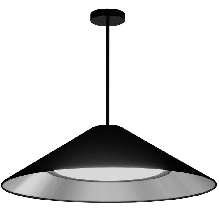 Dainolite 30W Pendant, Matte Black w/ Fabric Shade