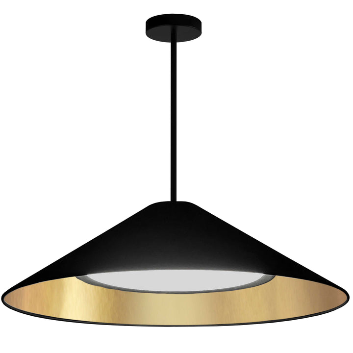 Dainolite 30W Pendant, Matte Black w/ Fabric Shade