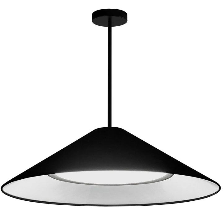 Dainolite 30W Pendant, Matte Black w/ Fabric Shade