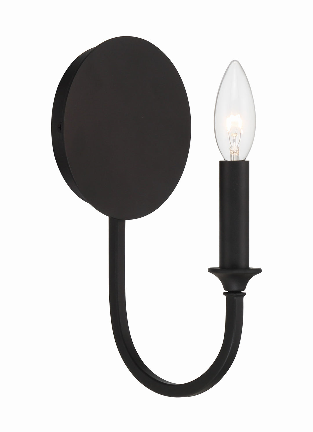 Crystorama Payton 1 Light Black Forged Sconce