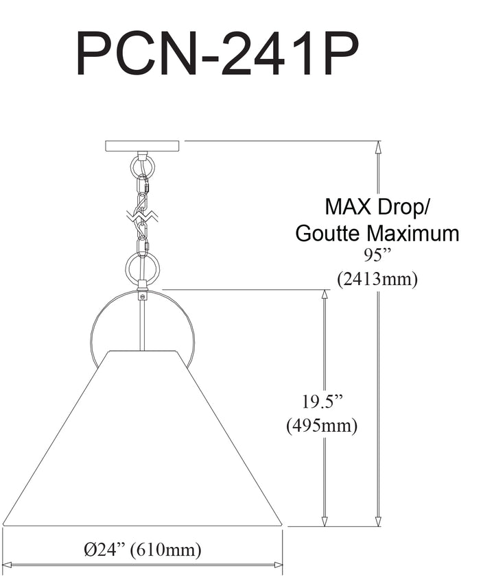 Dainolite 1 Light Incandescent Pendant, Matte Black with Black Shade