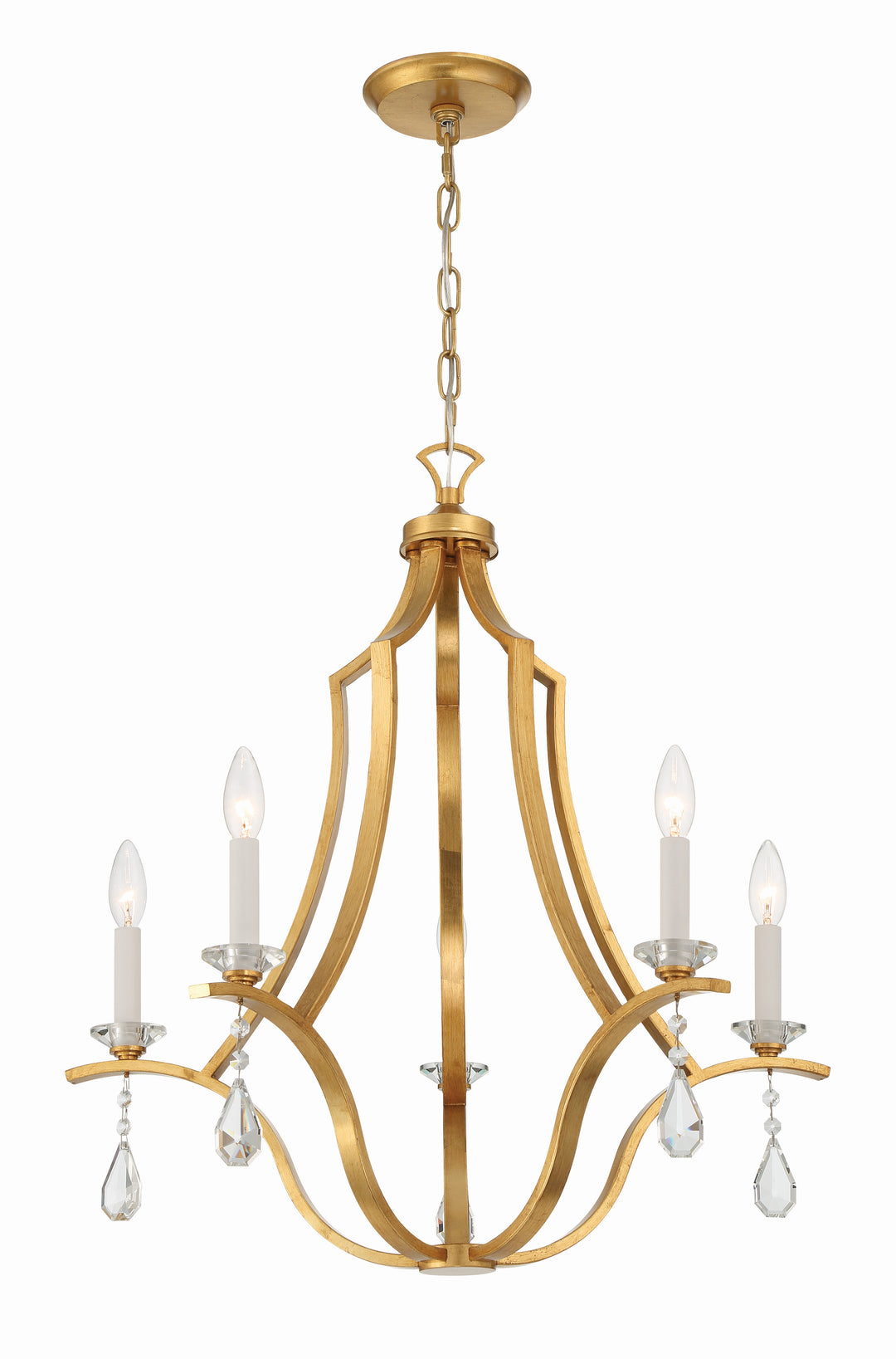 Perry 5 Light Antique Gold Chandelier