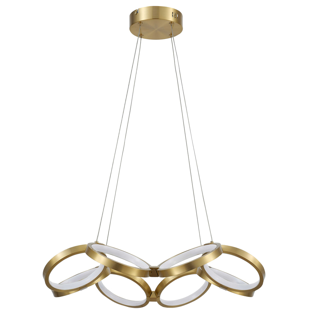 Dainolite 64W Chandelier, Aged Brass w/ White Silicone Diffuser