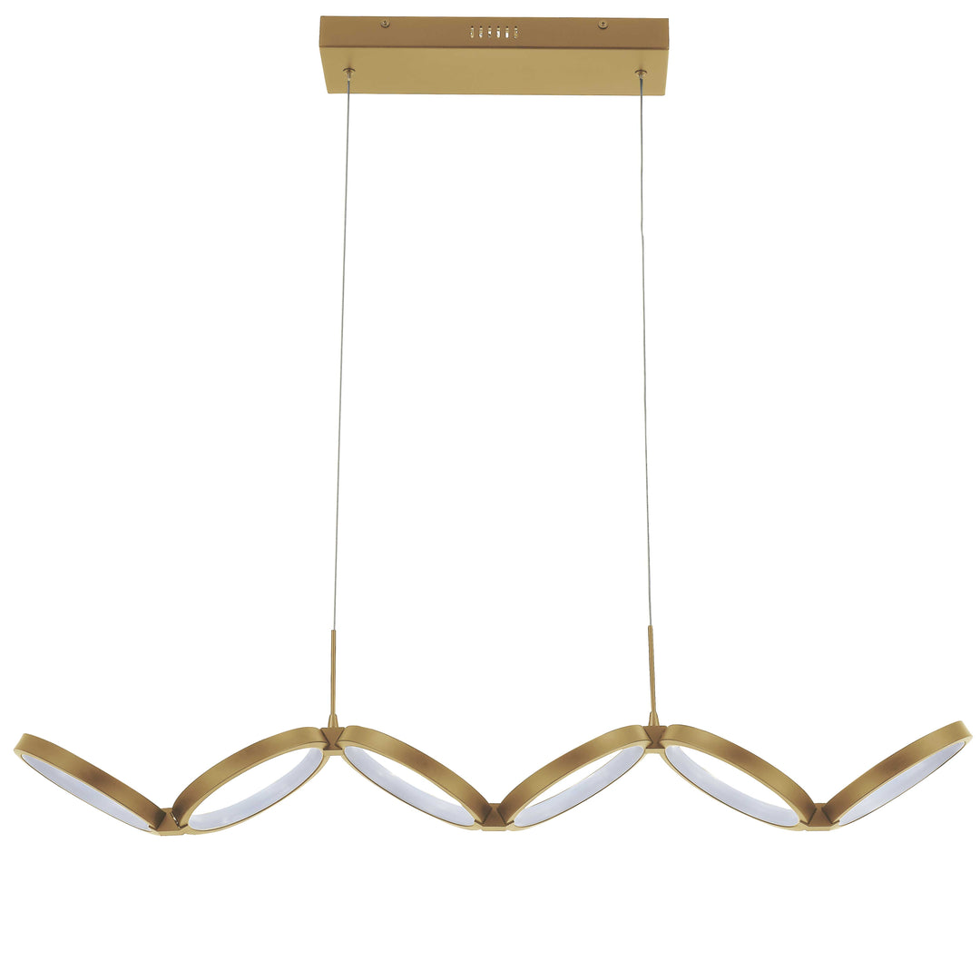 Dainolite 50W Horizontal Pendant, Aged Brass w/ White Silicone Diffuser