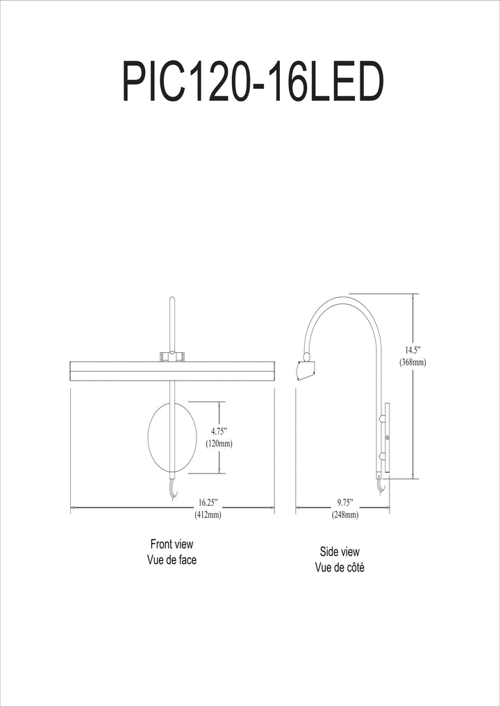 Dainolite 24W Picture Light Aged Brass Finish