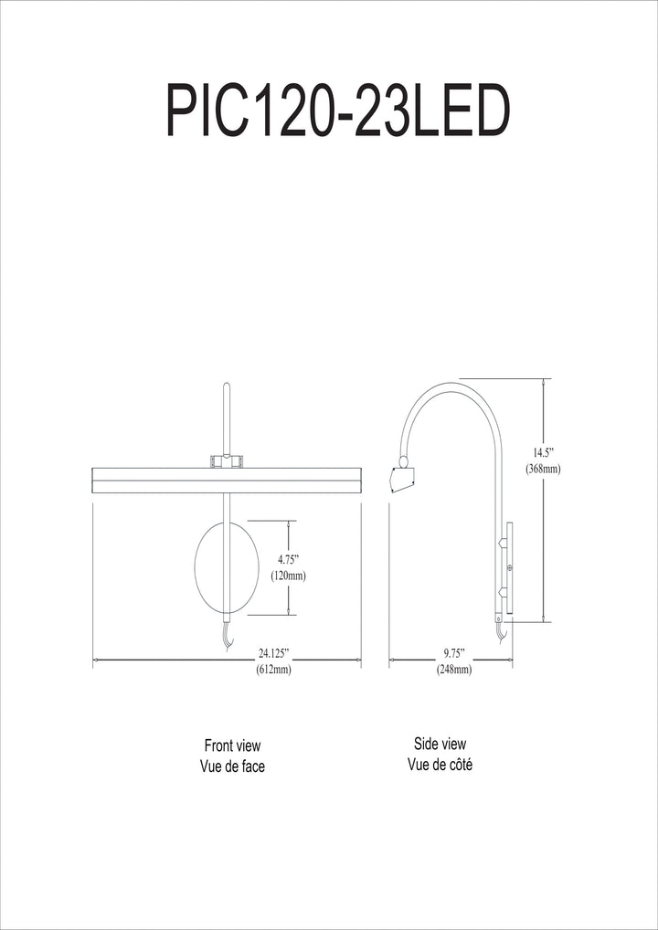 Dainolite 30W Picture Light Aged Brass Finish