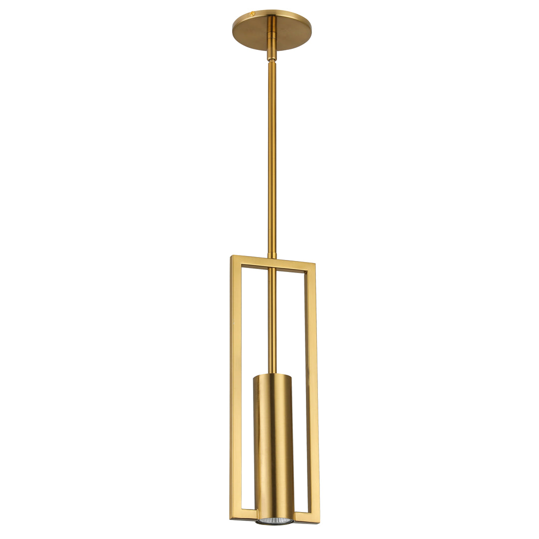 Dainolite 1 Light Halogen Pendant, Aged Brass