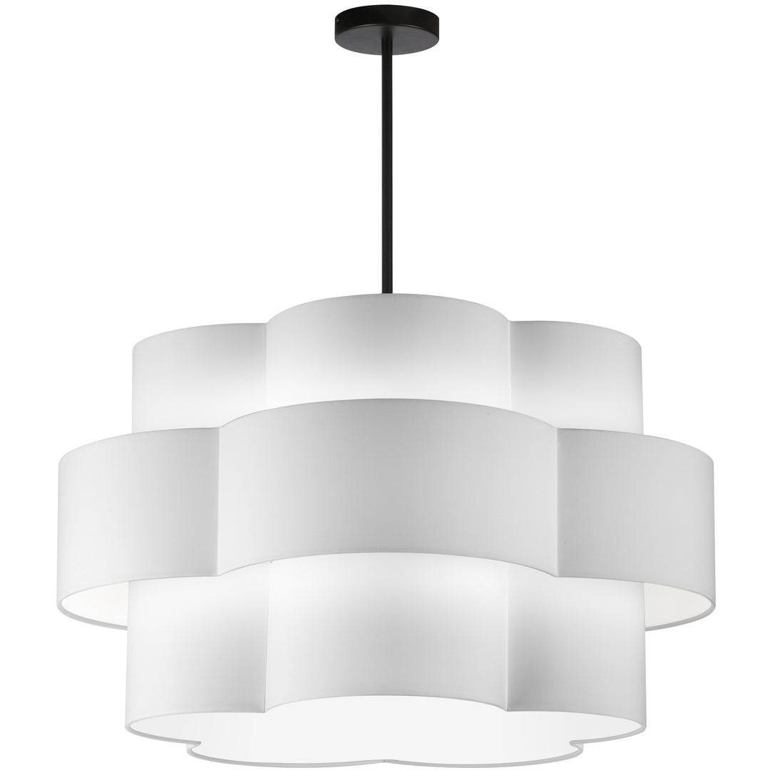 Dainolite 4 Light Incandescent Chandelier, Matte Black with Black Shade