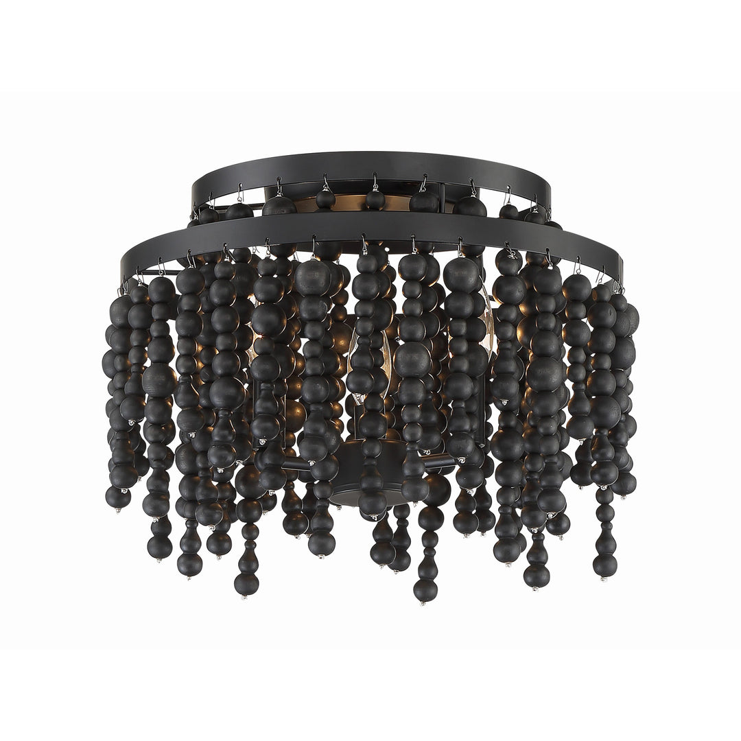 Poppy 3 Light Forged Bronze Semi Flush Mount