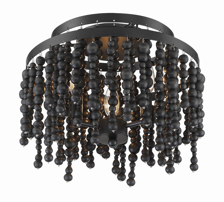 Crystorama Poppy 3 Light Forged Bronze Semi Flush Mount