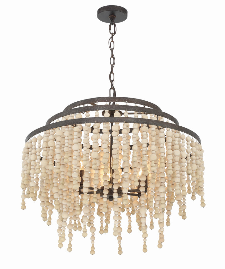 Crystorama Poppy 6 Light Forged Bronze Chandelier