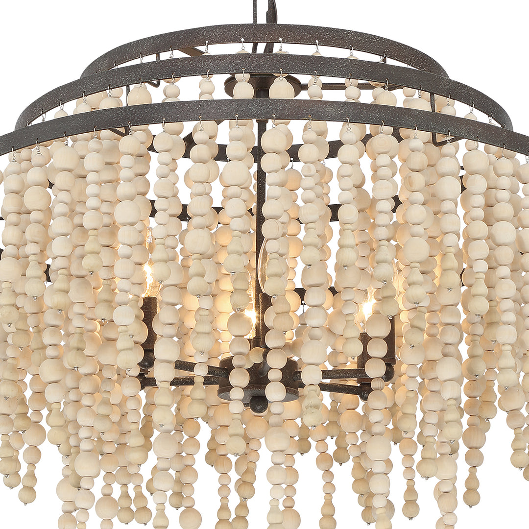 Crystorama Poppy 6 Light Forged Bronze Chandelier