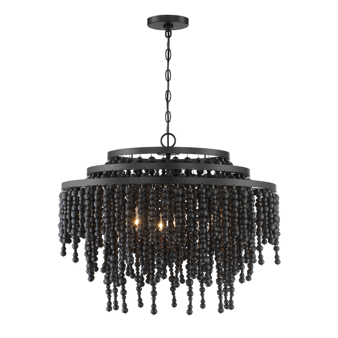 Poppy 6 Light Forged Bronze Chandelier