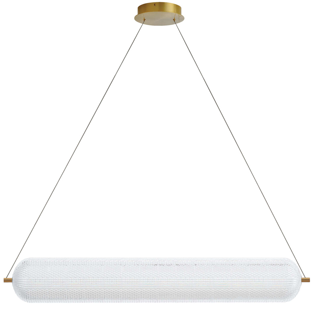 Dainolite 36W Horizontal Pendant Aged Brass with Clear Acrylic Diffuser