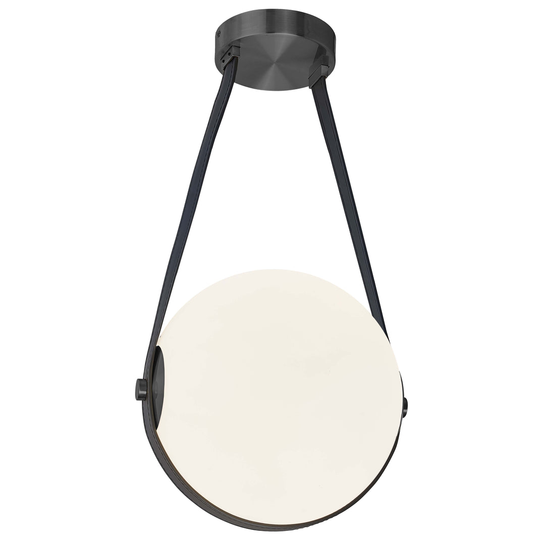 Dainolite 15W Pendant Aged Brass with White Opal Glass