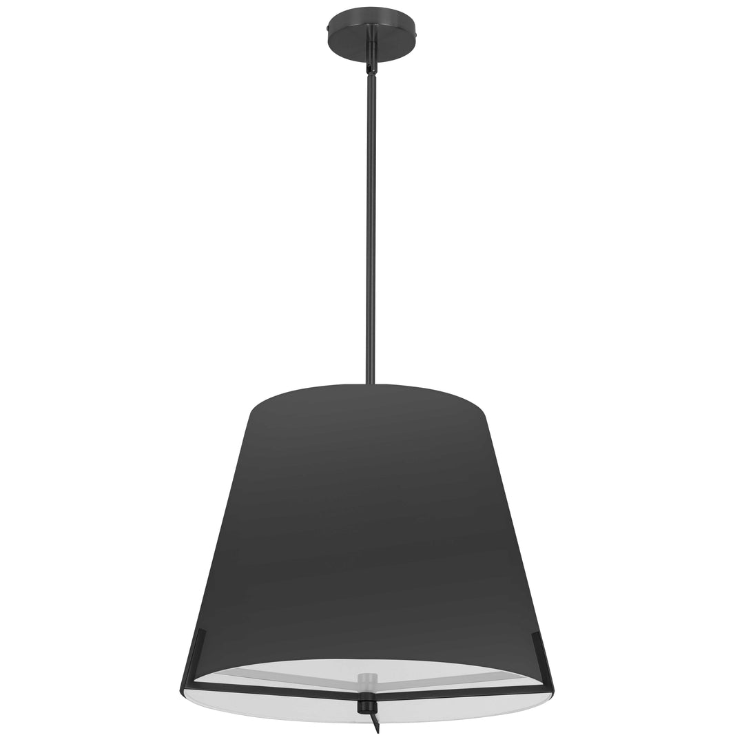 Dainolite 4 Light Incandescent Pendant Aged Brass with Black Fabric shade