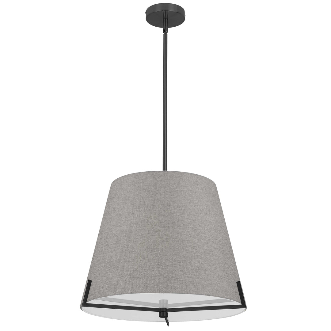 Dainolite 4 Light Incandescent Pendant Aged Brass with Black Fabric shade