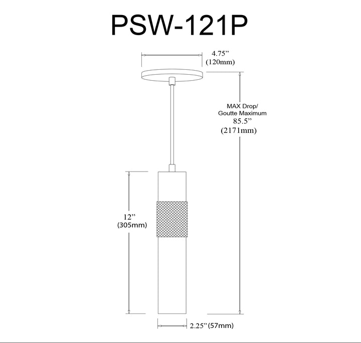 Dainolite 1 Light Halogen Pendant Aged Brass